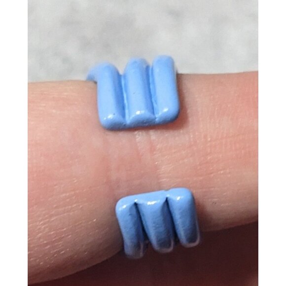 Abstract Metal Blue Enamel Coated Fashion Ring Size 8 - Picture 12 of 13